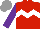 Silk - Red, white chevron hoop, purple sleeves, grey cap