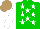 Silk - Green, white stars, sleeves, light brown cap