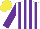 Silk - White, purple stripes, sleeves, yellow cap