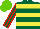 Silk - Dark green, yellow hoops, dark green and red stripes sleeves, light green cap