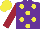 Silk - Purple, yellow spots, maroon sleeves, yellow cap