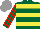 Silk - Dark green, yellow hoops, dark green and red stripes sleeves, grey cap