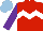 Silk - Red, white chevron hoop, purple sleeves, light blue cap