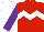Silk - Red, white chevron hoop, purple sleeves, white cap