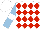 Silk - White, red diamonds, light blue sleeves with white armbands, white cap