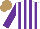 Silk - White, purple stripes, sleeves, light brown cap