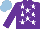 Silk - Purple, white stars, light blue cap