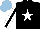Silk - Black, white star, white sleeves with black stripe, light blue cap