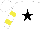 Silk - White, black star, yellow hoops on sleeves