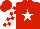 Silk - Red, white star, white blocks on sleeves