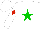 Silk - White, green star, red diamond on sleeves