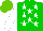 Silk - Green, white stars, sleeves, light green cap
