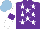 Silk - Purple, white stars, white sleeves on purple armbands, light blue cap