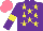 Silk - Purple, yellow stars, armbands, salmon cap
