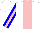 Silk - White, pink stripe, blue sleeves with pink stripe, white cap