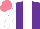 Silk - Purple, white stripe, sleeves, salmon cap