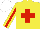 Silk - Yellow, red cross, stripe sleeves, white cap