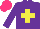 Silk - Purple, yellow cross, hot pink cap