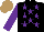 Silk - Black, purple stars, sleeves, light brown cap