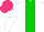 Silk - White, green stripe, hot pink cap