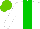 Silk - White, green stripe, light green cap