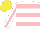 Silk - White, pink hoops, stripe sleeves, yellow cap