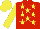 Silk - Red, yellow stars, yellow sleeves, yellow cap