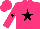 Silk - Hot pink, black star, black star on sleeves