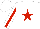Silk - White, red star, red stripe on sleeves