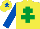 Silk - Yellow, Emerald Green Cross of Lorraine, Royal Blue sleeves, Yellow cap, Royal Blue star