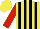 Silk - Yellow, black stripes, red sleeves, yellow cap
