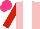 Silk - Pink, white stripe, red sleeves, hot pink cap