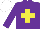 Silk - Purple, yellow cross, white cap