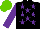 Silk - Black, purple stars, sleeves, light green cap