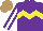 Silk - Purple, yellow chevron hoop, purple sleeves with white stripe,  light brown cap