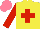 Silk - Yellow, red cross, sleeves, salmon cap