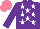 Silk - Purple, white stars, salmon cap