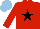 Silk - Red, black star, light blue cap