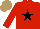 Silk - Red, black star, light brown cap