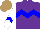 Silk - Purple, blue chevron hoop, white sleeves with blue chevron, light brown cap