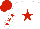 Silk - White, red star, stars on sleeves, red cap