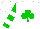 Silk - White, green shamrock,  green sleeves, white bars