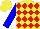 Silk - Yellow, red diamonds, blue sleeves