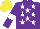 Silk - Purple, white stars, armbands, yellow cap