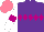 Silk - Purple, violet diamond hoop, white sleeves with violet armbands, salmon cap