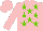 Silk - Pink, light green stars, pink sleeves and cap
