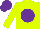 Silk - Neon yellow, purple spot, purple cap