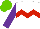 Silk - White, red chevron hoop, purple sleeves, light green cap