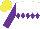 Silk - White, purple diamond hoop, sleeves, yellow cap