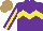 Silk - Purple, yellow chevron hoop, purple sleeves with yellow stripe, light brown cap